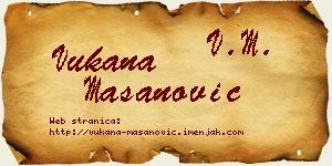 Vukana Mašanović vizit kartica